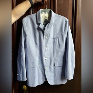 Unworn Rag & Bone Prospect Blazer light blue and white Bengal stripe (size 38)